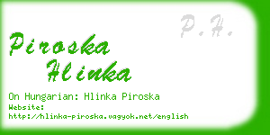 piroska hlinka business card